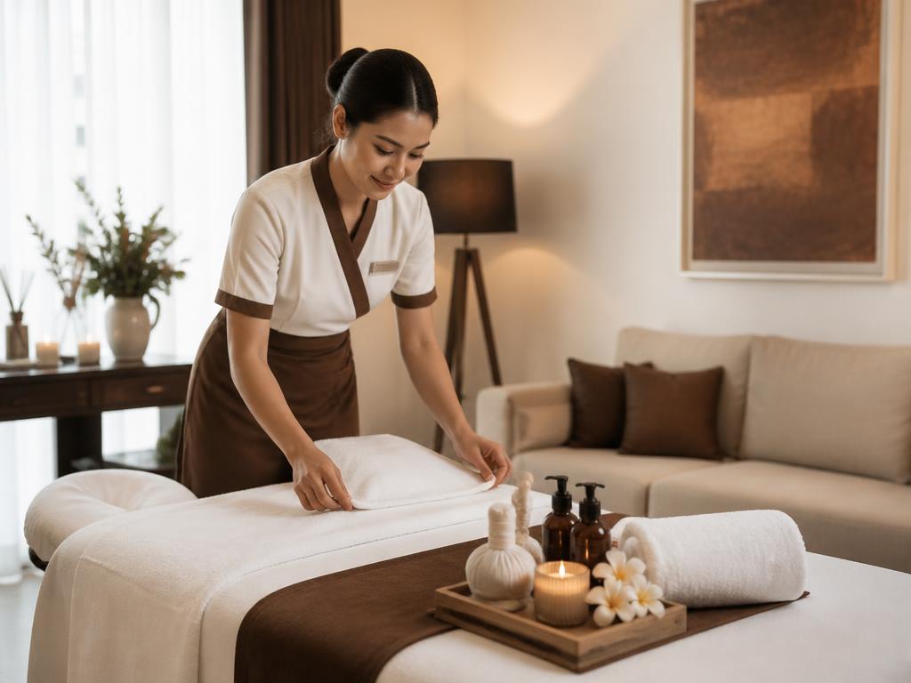 FYRE WELLNESS therapist providing a spa treatment at home